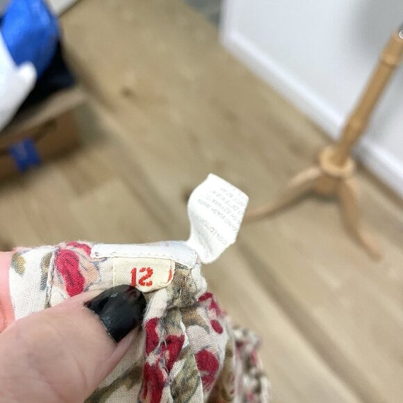 Vintage ANOKHI Floral Tunic Dress Short Sleeve Hippie Boho Gypsy size Medium - Picture 11 of 11